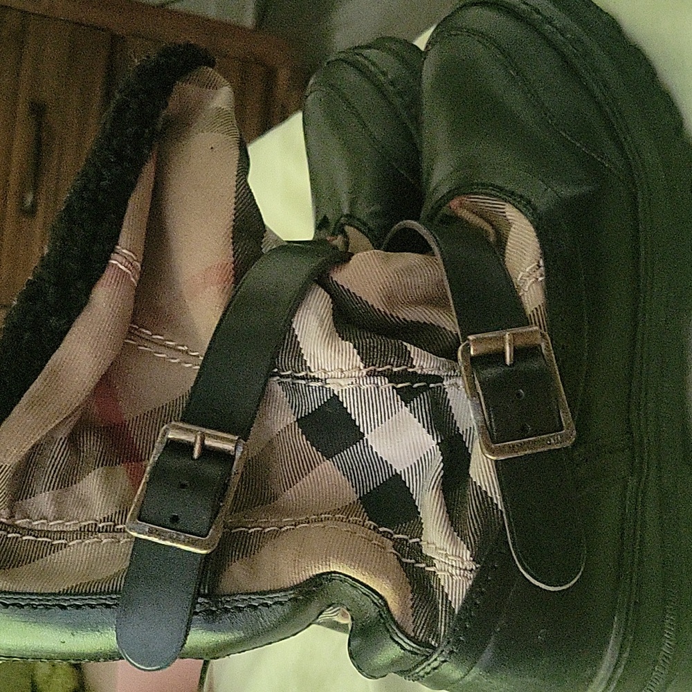 Burberry Black and Tan Ankle Boots
